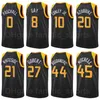 Printed 75th Anniversary Basketball Hassan Whiteside Jersey 21 Donovan Mitchell 45 Bojan Bogdanovic 44 Clarkson 00 Joe Ingles 2 Rudy Gobert 27 Rudy Gay 8 Mike Conley