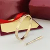 Brand Designer Design Couples Bangle Stainless Steel Diamond Bracelets Men & Women Bracelet Party Wedding Jewelry Accessories Valentine Gifts