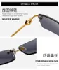 2022 New Rimls 사각형 선글라스 여성 남성 음영 브랜드 품위있는 그라디언트 UV400 선글래스 레트로 프레임 선글라스 K-24