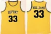 Homens Dupont High School 33 Jason Williams Jerseys Basquete Team Amarelo Cores Costurados e Bordados Esportes de Algodão Puro Respirável Excelente qualidade à venda