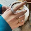 مجوهرات الفضة الكاملة CZ Diamond Promise خاتم زفاف الزفاف للنساء هدية