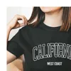 California West Coast Harajuku Funny Women T Shirt Summer Round Neck Y2k 90s Oversized T-shirt Graphic Streetwear