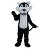 High quality Black Plush Wolf Mascot Costumes Halloween Fancy Party Dress Cartoon Character Carnival Xmas Easter Advertising Birthday Party Costume Outfit