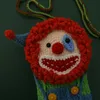 Kvällspåsar Creative Hand-Crocheted Women Purse Clown Mobile Telefon Bag Cartoon Cute Wool Woven Crossbody Shoulder 01-SB-MXBZXCEVENING