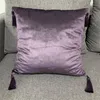 Cushion/Decorative Pillow Solid Plain Shiny Soft Velvet Decorative Cushion Cover Case Tassel For Home Car Office GiftCushion/Decorative