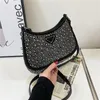 Designer Rhinestone Diamante handbags shoulder bags Purse canvas luxury lady chains purses Composite women Chest pack Tote messenger Hobos bag