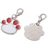 Sublimation Dog Paw Keychain Favor Metal DIY Photo Keyring Cute Pet Footprint Hanging Pendant Christmas Gift for Kid RRA12655