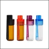 Bottiglie da imballaggio Colorf 36Mm 51Mm Formato da viaggio Bottiglia di plastica acrilica Snuff Snorter Dispenser Portapillole in vetro Contenitore per fiale W6895432