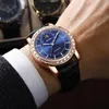 Kol saatleri Erkekler İzle Otomatik Mekanik R Faz Ekran Su geçirmez parlak saat deri kayış moda adam Watchwristywatches