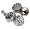 Smoking Herb Grinder 55mm 4parts Hand Crank Zinc Alloy Tobacco Grinders Cigarette Spice Crusher With Handle Sharpstone