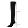 Size 43 Sexy Over The Knee Boots Women High Heels Long Boots Ladies Thigh High Winter Faux Suede Slim Pointed Toe Female Shoes Y220817