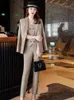 Women's Two Piece Pants High Quality Ladies Pant Suit Women Pink Blue Navy Khaki Formal Blazer Vest And Trousers 3 Set For Work Business Wea