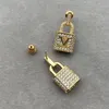 Mens Luxury Designer Lock Earrings For Womens Earring Charm Fashion Diamond Studörhängen Smycken Letter L Gold Silver Hoop Earring 2206084D