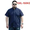 Мужчины 8xL 9XL рубашки 10XL 7XL PLUS Размер Большого увеличения 5XL 6XL с коротким рукавом Летнее платье с коротким рукавом.