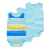 Ensembles de vêtements de haute qualité 3pcs / pack Born Boy Baby's Set Body sans manches 100% coton confortable dessin animé imprimé vêtements pour bébésClothi