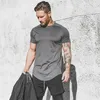 Laufshirt Männer Mesh Fitness Tops Tees Sport Oneck T-shirt Gym Training Kurzarm Workout Atmungsaktive Sportswear Trikots 220614