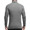 Solid Color Sticked Top Men Base Shirt Winter Half High Collar Slim Fit T-shirts Men Thermal Pullover Top L220704