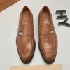 2022 24 style MOCASSIN Mens Designer Loafers Shoes Classic Slip-on Luxurys Vintage Business Metal button Leather Brand Oxfords Dress Casual Shoe For Men size 6.5-11