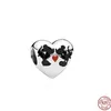 Nuevo S925 Sterling Silver Loose Beade Ratel Pulsera de ratón Classic Pandora Charm Diy Fashion Love Heart Pends JE280K