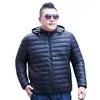 남자 다운 남자 파카 L-8XL 플러스 사이즈 남성 겨울 코트 캐주얼 따뜻한 두꺼운 재킷 가을 패션 포켓 바람 방전 파카