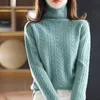 Women's Sweaters AutumnWinter High-Neck Pure Cashmere Sweater Women Thick Wild 100%Wool Knit Large Size Pullover Female Jacket BaseShirtWome