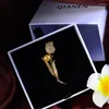 Pins broszki vintage złoty kolor platowany kwiat tulipany rhinestone bukiet bijoux kobiet biżuteria