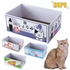 Katzen-Schleifkrallen-Spielzeug, Wellpappe, Kratzbrett, Karton für Kätzchen, Haustier, lustig, Mint-Karton-Druck, Zephyr, niedliches Bett, Sofa, 220323