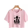 Women V-neck Loose Short-sleeve T Shirts T-shirt Harajuku Shirt Streetwear Y2k Aesthetic Clothing Tee Gothic Clothes Crop Top Punk Skull
