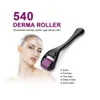 540 Titanium Derma Roller Barbe Croissance Soins de la peau du visage Outils de traitement Soins de la peau du visage Cheveux Barbe Microneedle 0,25 mm Instrument de beauté cosmétique pour une utilisation en salon à domicile
