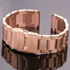 Stainless Steel Watch Band Strap Women Men Metal Watchband Link Bracelet 18mm 20mm 22mm 24mm Accessories Silver Rose Gold Black 220622