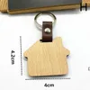 fashion cute solid wood keychain creative leather couple wooden keychains souvenir gift ZZE13595