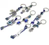 Fashion Animal Butterfly Turtle Elephant Evil Eyes Keychain Glass Key Chain Glass Blue Eye Pendant Ornament Keychains