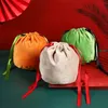 Stock Halloween Candy Bag Party Gift Pumpkin Pouch med String Trick eller Treat Basket Cookies Storage Bag Festival Decoration 0803