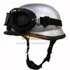 Capacete de couro alemão vintage Casco Moto motocicleta rosto aberto retrô meio capacete helicóptero motociclista piloto para DOT tamanho S-XXL