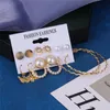 Stud Damen Perle Kristall Blume Ohrringe Großer Kreis Kreuz Geometrisches Acryl Set Für Frauen Modeschmuck ZubehörStud