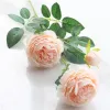 60cm 3 Flowers 1 Bud Artificial Velvet Corner Rose Flower Wedding DIY Home Hotel Restaurant Bar Decoration Valentine's Day Gift