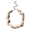 Collana girocollo a catena in conchiglia d'oro per collare regolabile in metallo con accessori per gioielli in lega di corda fatta a mano da donna