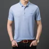 Ymwmhu Mode Losse Mannen Polo Shirt Blauw Dunne Zomer Streetwear Mannelijke Kleding Tops D220615