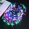 LED luminous Wreaths Glow Flower Crown Headbands For Bride Wedding Party Night Market Children Glowing Garland Crown Toys Head Ornaments