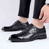 남성의 진짜 새로운 영국 비즈니스 공식적인 포인트 레이스 업 가죽 남성용 신발