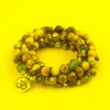 Strand Beaded Strands 8mm Mix Natural Stone Beads With Lotus OM Buddha Charm Bracelet Pour Femmes 108 Mala Yoga Jewelry GiftBeaded