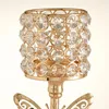 Złoty Kryształ Świecznik Kreatywny Metalowy Pionowy Świecznik Ślub Ślub Boże Narodzenie Dom wakacyjny Ozdoby 13 * 13 * 30cm GCF14361
