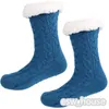 Chaussettes de sol de noël automne et hiver, bas de maison chauds et antidérapants en polaire pour adultes, taille 35-42cm