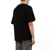 T-shirt da uomo pesante leggermente spessa con fondo versatile in puro cotone nero bianco tee da uomo semplice e versatile