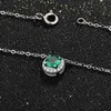 Attagems Round 5,0 mm groene smaragd Emerstone hanger ketting voor 925 sterling zilveren mode vrouwen fijne sieraden met ketting