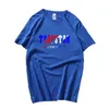 Дизайнерские футболки Trapstar Secret Undersea Luxury Blue Print Fut Shirt Men Men Summer Hetables Casual с короткими рукавами