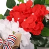 Decorative Flowers & Wreaths Independence Day Garland Decorated With Hydrangea Leaves Bowknot Welcome Door Sign Wreath For All SeasonsDecora