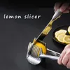 Fruktgrönsaksavdelningsverktyg Aluminiumlegering Lemon Slicer Hushåll Hantera tomatpotatis banan Cutter Kitchen Tool ZL1227