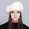 Ylwhjj marque femmes bérets chapeau mode couleur unie laine tricoté bérets avec dames artiste français Beanie béret chapeau J220722