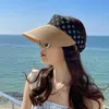 ベレー帽のファッションカジュアルストローキャップバイザー女性のための空のトップサンキャップ